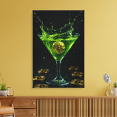 Apple Martini Glas mit schwimmender Bitcoin Art Leinwanddruck (Insitu (Wohnzimmer))