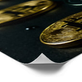 Apple Martini Glas mit schwimmender Bitcoin Art Poster (Ecke)