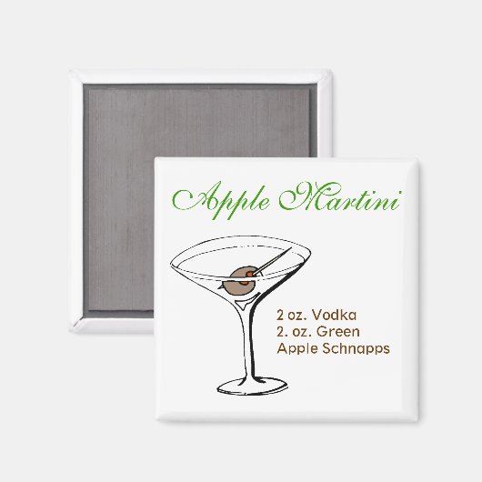 Apple Martini Magnet (Vorderseite/Rückseite)