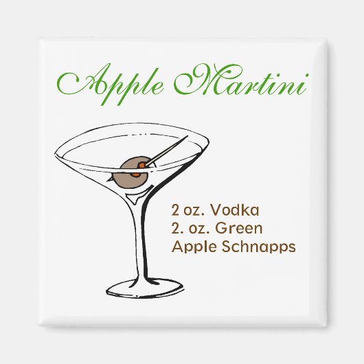 Apple Martini Magnet (Vorne)