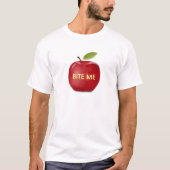 Apple mit bearbeitbarem Bite-mir-Text T-Shirt (Vorderseite)