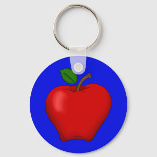 Apple mit Blue Background Schlüsselanhänger