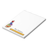 Apple mit Book Stack Add Name 5.5 x 6 Notizblock (Rotiert)