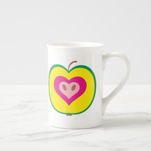 Apple mit der Liebe-Herz-Tasse Porzellantasse (Rechts)