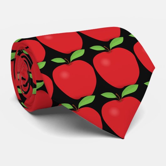 Apple mit schwarzer Hintergrund Krawatte (Gerollt)