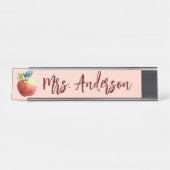 Apple Modern Personalisiert Teacher Desk Schreibtischnamensplakette (Vorderseite )
