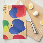 Apple Modernes Personalisiertes Muster Geschirrtuch (Viertel Falte)