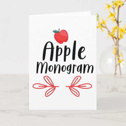 Apple Monogram Karte (Gelbe Blume)