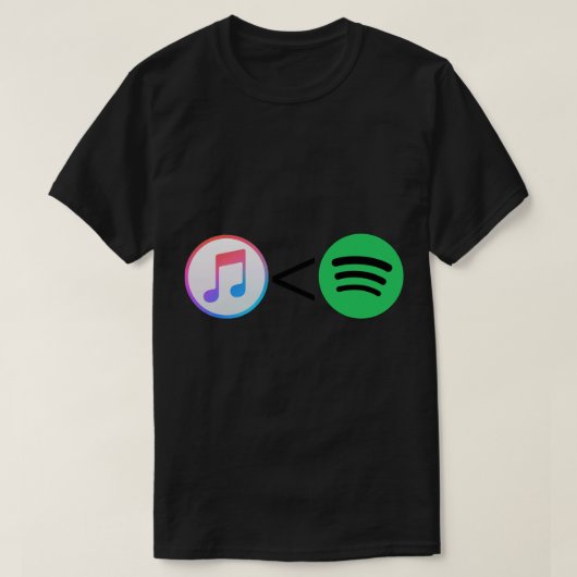 Apple Music<Spotify Sticker T-Shirt (Design vorne)