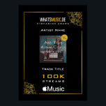 Apple Music Streaming Award Poster<br><div class="desc">Time to celebrate your streaming success on Apple Music. Add your song/album Cover, artist name and number of streams and order this attraactive music award - Streaming It fits perfektly in your studio, living room or band rehearsal room. Show your family, friends, partners and fans the streaming success you have...</div>