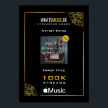 Apple Music Streaming Award Poster<br><div class="desc">Time to celebrate your streaming success on Apple Music. Add your song/album Cover, artist name and number of streams and order this attraactive music award - Streaming It fits perfektly in your studio, living room or band rehearsal room. Show your family, friends, partners and fans the streaming success you have...</div>