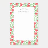 Apple-Muster für Wasserfarben | PERSONALISIERT Post-it Klebezettel (Vorderseite)