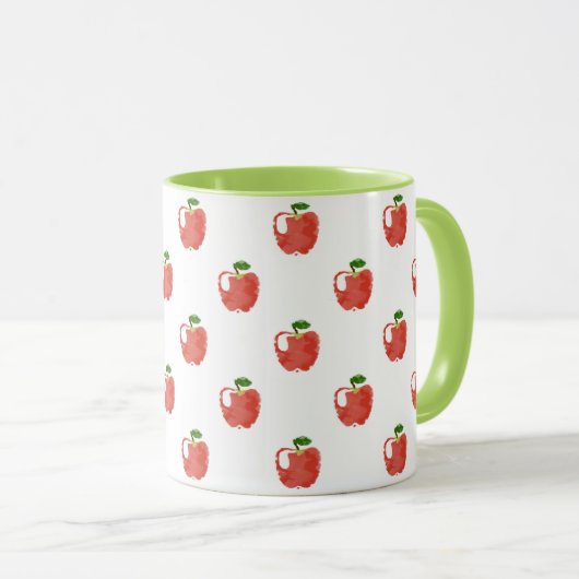 Apple-Muster für Wasserfarben Tasse (VorderseiteRechts)