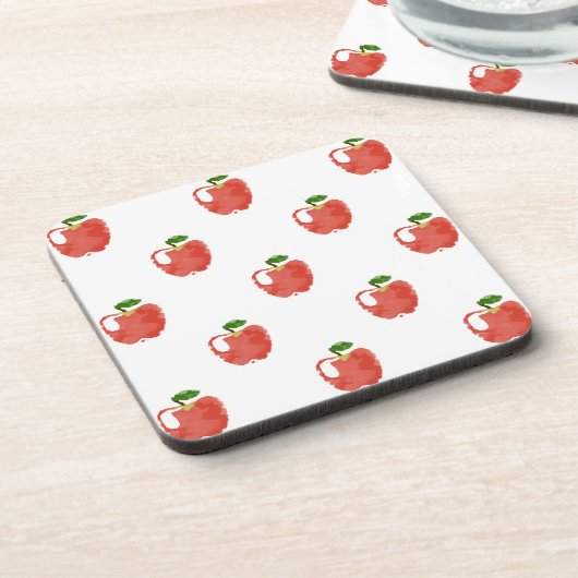 Apple-Muster für Wasserfarben Untersetzer (Linke Seite)