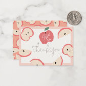 Apple my Eye Pink Girl Baby Shower Danke Mitteilungskarte (Vorderseite/Rückseite Beispiel)