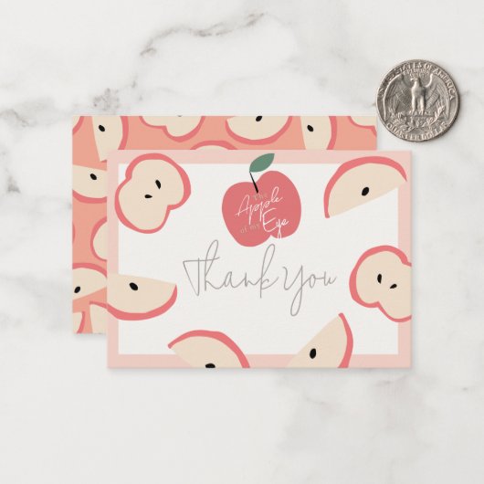 Apple my Eye Pink Girl Baby Shower Danke Mitteilungskarte (Vorderseite/Rückseite Beispiel)