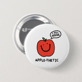 Apple-Niedlich Fruit Apple Pun Button Button (Vorne & Hinten)