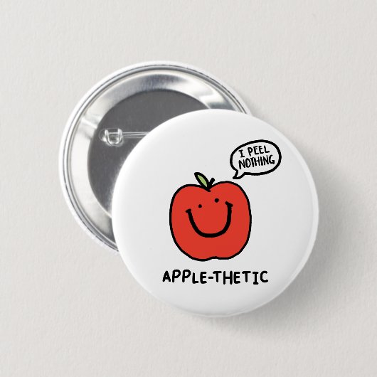 Apple-Niedlich Fruit Apple Pun Button Button (Vorne & Hinten)