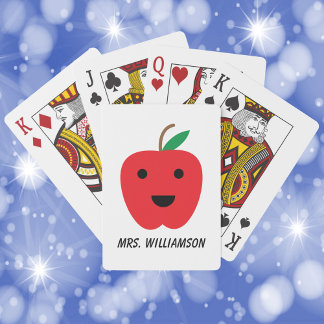 Apple Niedlich Red Kawaii Personalize Spielkarten