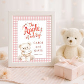 Apple of Eye Gingham Baby Shower Cards und Geschen Poster