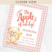 Apple of Eye Gingham Momosa Bar Sign Baby Dusche Poster