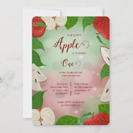 Apple of My Eye First Birthday Invitation Feiertagskarte