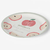 Apple of my Eye Green Boy Baby Shower Pappteller (Schrägansicht)