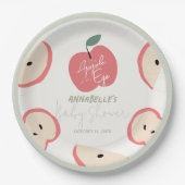 Apple of my Eye Green Boy Baby Shower Pappteller (Vorderseite)