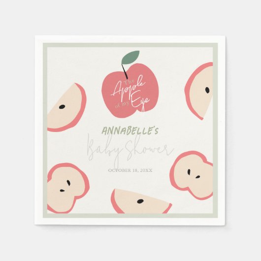 Apple of my Eye Green Boy Baby Shower Serviette (Vorderseite)