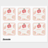 Apple of my Eye Pink Girl Baby Shower Quadratischer Aufkleber (Blatt)