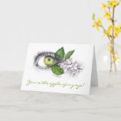 Apple of my eye Surreal drawing art Karte (Gelbe Blume)