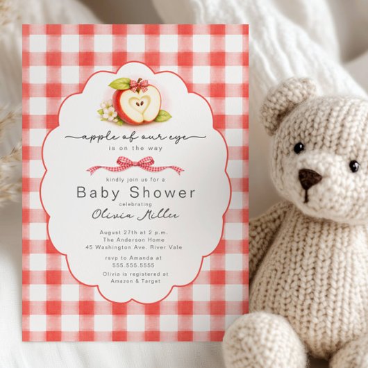 Apple of Our Eye Baby Shower Invitation Einladung