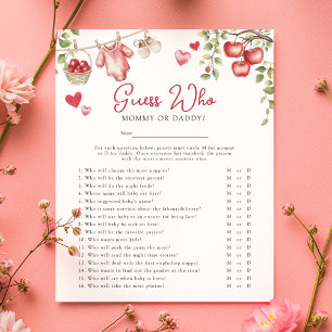 "Apple Of Our Eye" Baby-Shower-Spiel "Rate Wer" Flyer