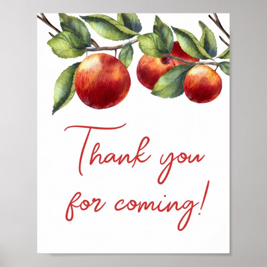 Apple of Our Eye Baby Shower Vielen Dank für Ihr K Poster (Vorne)