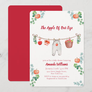 Apple Of Our Eye Botanische Wäscheleine Baby Showe Einladung