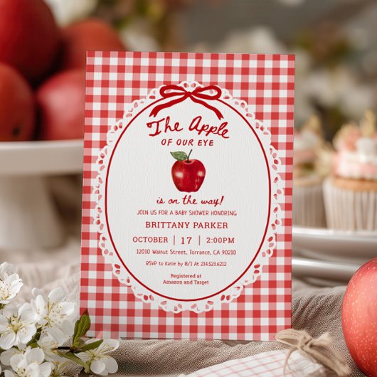 Apple of Our Eye Fall Apple Baby Shower Einladung