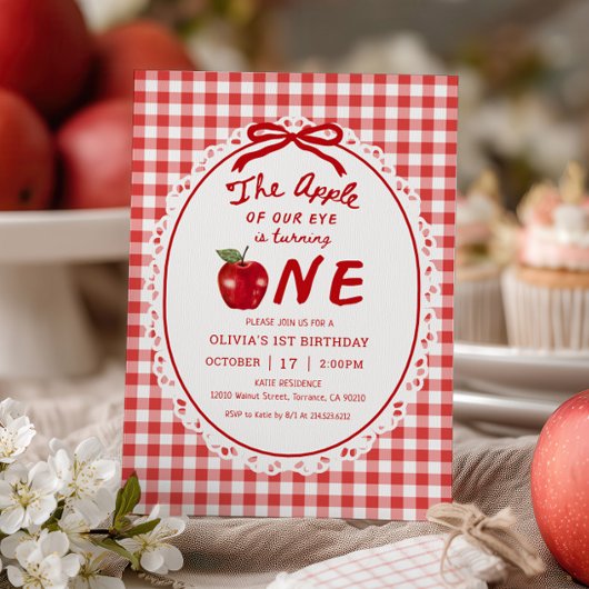 Apple of Our Eye Fall Apple Girl 1st Birthday Einladung