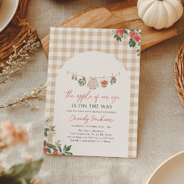 Apple of Our Eye Fall Gingham Baby Shower Einladung