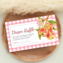 Apple of Our Eye Gingham Baby Shower Diaper Raffle Begleitkarte