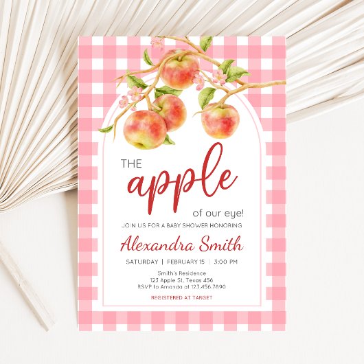 Apple of Our Eye Gingham Baby Shower Einladung