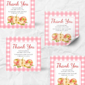 Apple of Our Eye Gingham Baby Shower Quadratischer Aufkleber