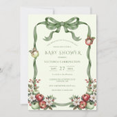 Apple of Our Eye Green Watercolor Elegant Baby Einladung (Vorderseite)