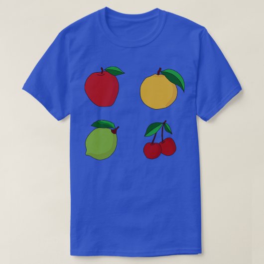 Apple Orange Lemon und Cherry Frucht T-Shirt (Design vorne)