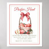 Apple Orchard Baby Dusche Schnuller Jagdspiel Poster (Vorne)