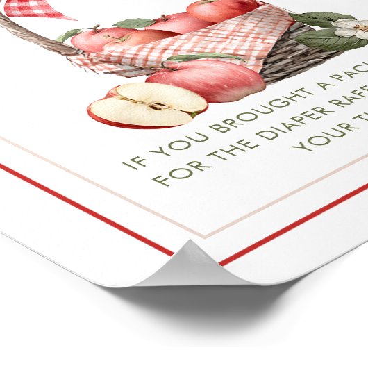 Apple Orchard Baby Dusche Windel Raffle Schild (Ecke)