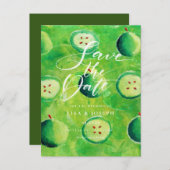 Apple Orchard Country Script Save the Date Ankündigungspostkarte (Vorne/Hinten)