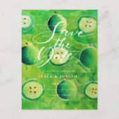 Apple Orchard Country Script Save the Date Postkarte (Vorderseite)