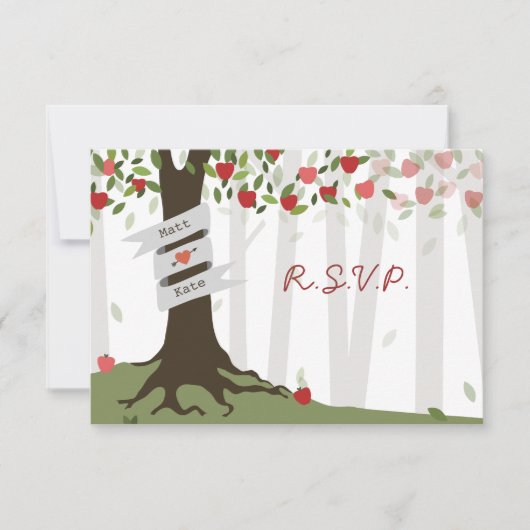 Apple Orchard Herbst Hochzeit RSVP (Vorderseite)