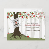 Apple Orchard Herbst Hochzeit speichern das Datum Ankündigungspostkarte (Vorne/Hinten)
