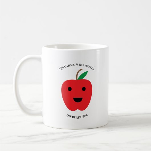 Apple Orchard Kawaii Red Personalize Kaffeetasse (Links)